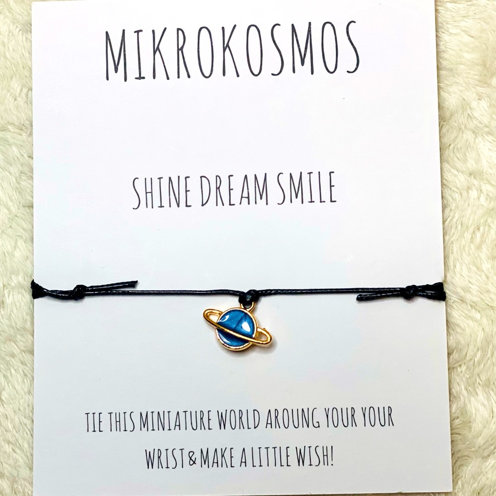 Planet Saturn Space Bracelet Make a Wish Bracelet Space Friendship Unisex